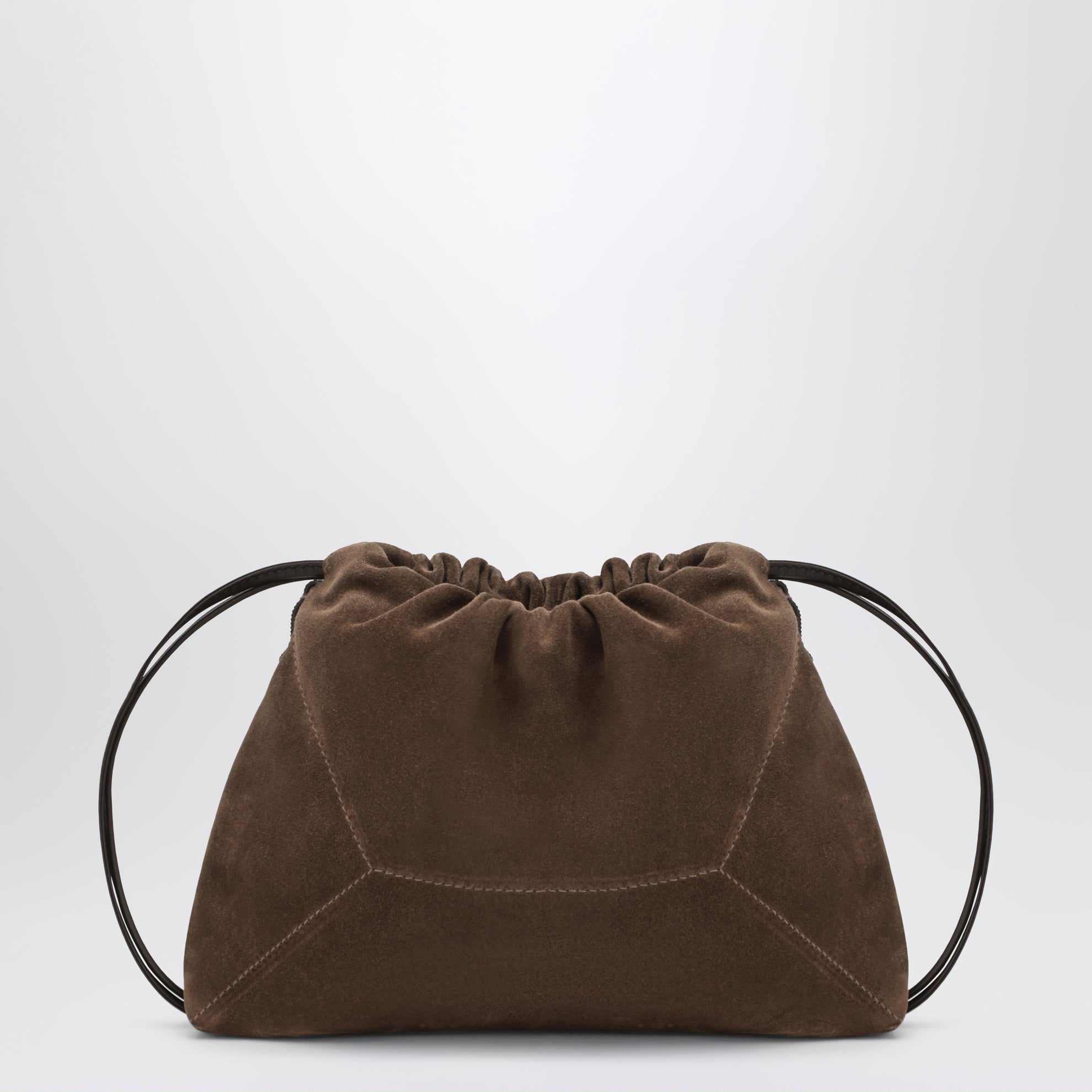 Borsa BC Duo Pouch caramello in suede con monile