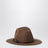 Fedora in feltro con monile marrone