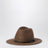 Fedora in feltro con monile marrone