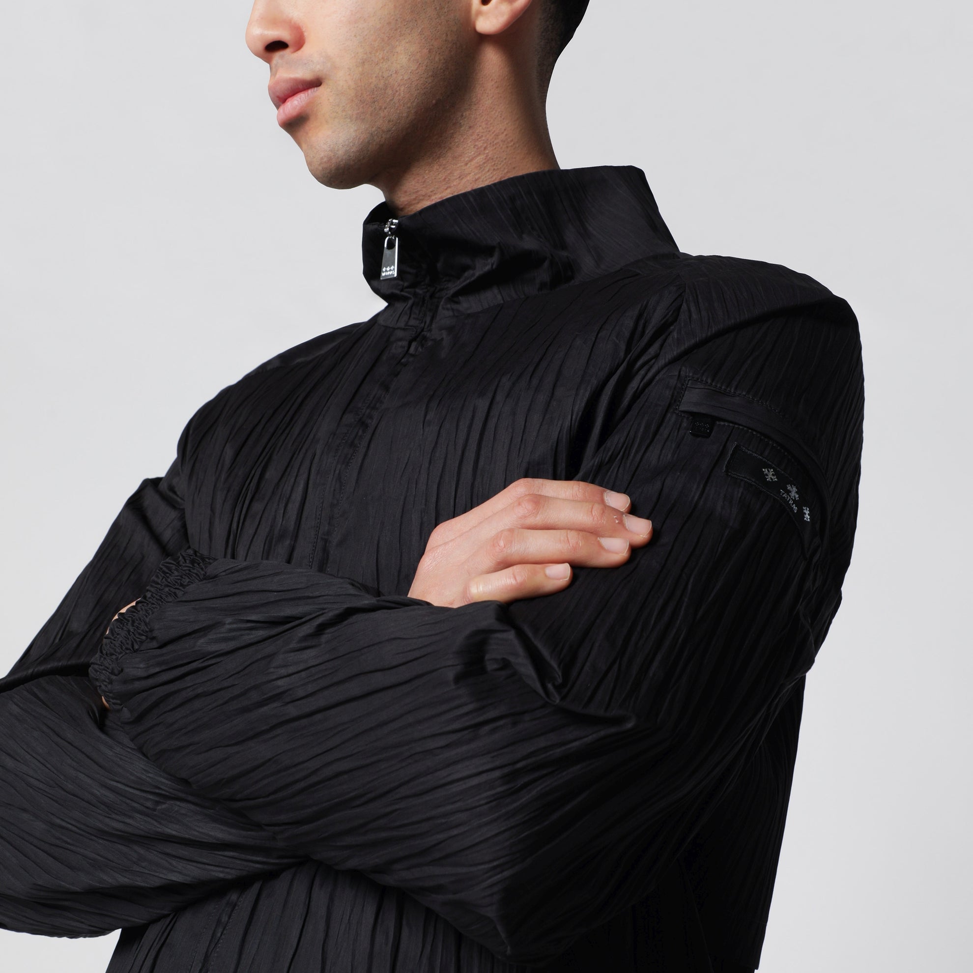 Black Leros jacket in cotton twill