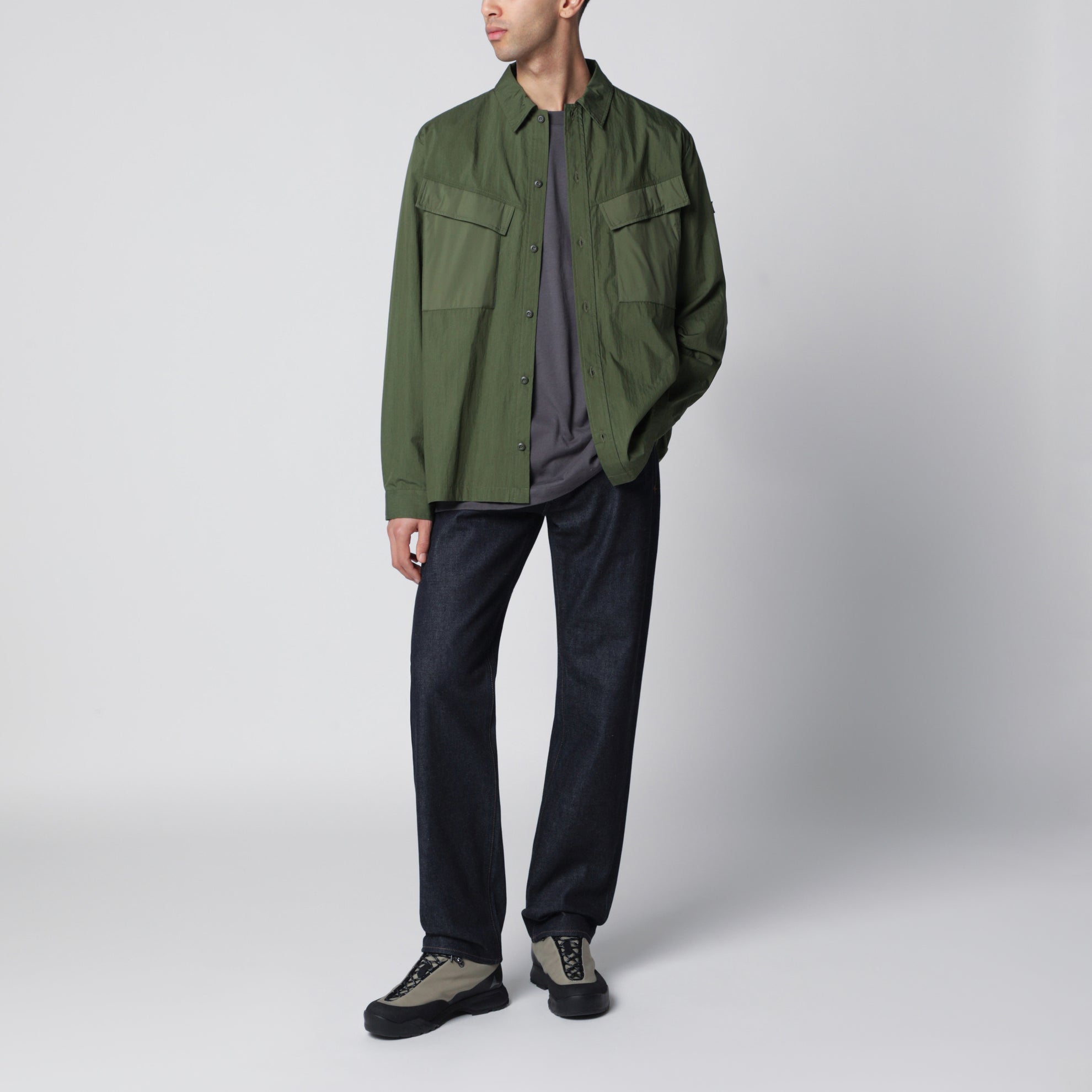 Khaki green Doris shirt in cotton blend