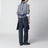 Grembiule tinto capo in gabardine di cotone blu