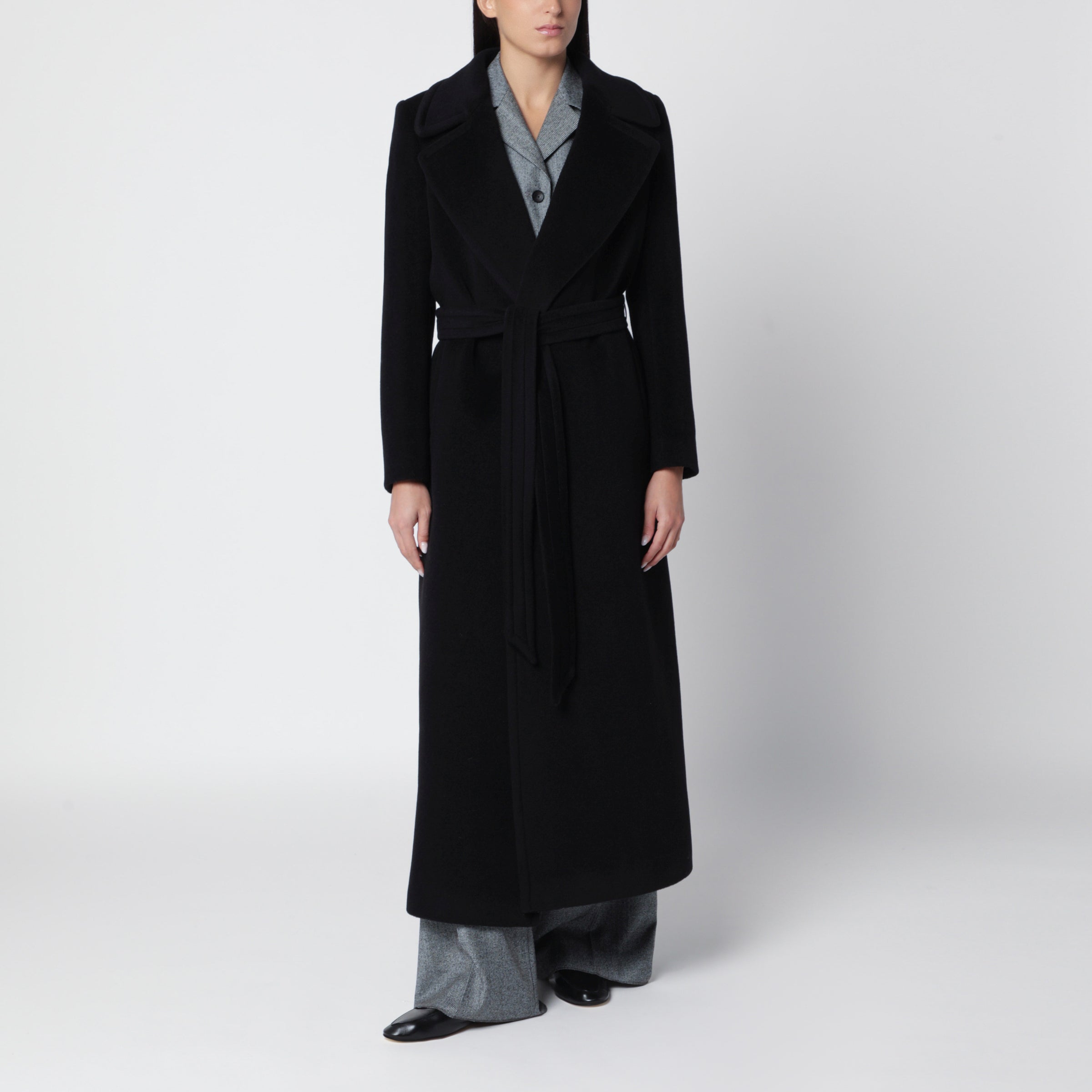Tagliatore Melody black virgin wool coat | TheDoubleF