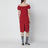 Robe midi épaules dénudées avec détail logo