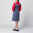 Popeline-Kleid mit blau/orangem Blumenprint