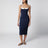 Abito midi aderente in jersey stretch blu