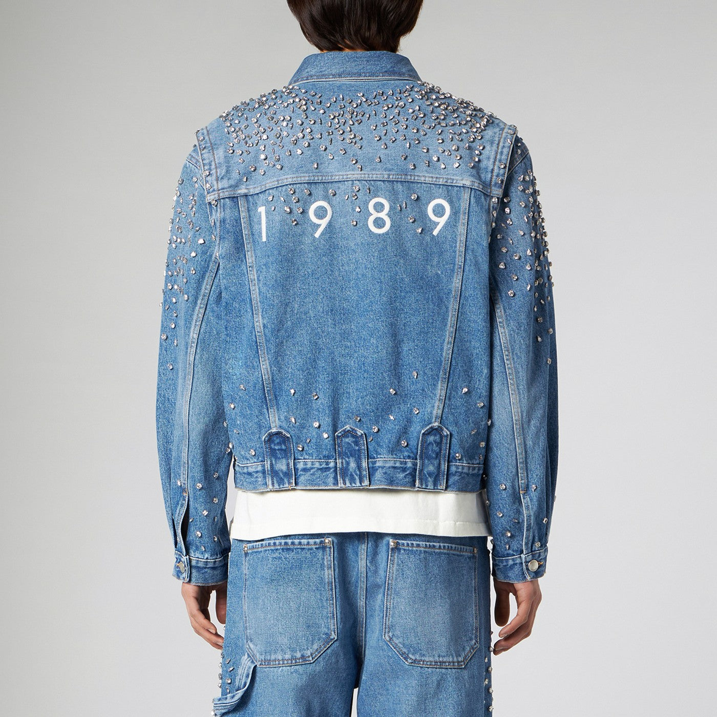 Denim Trucker Jacket Crystals blue