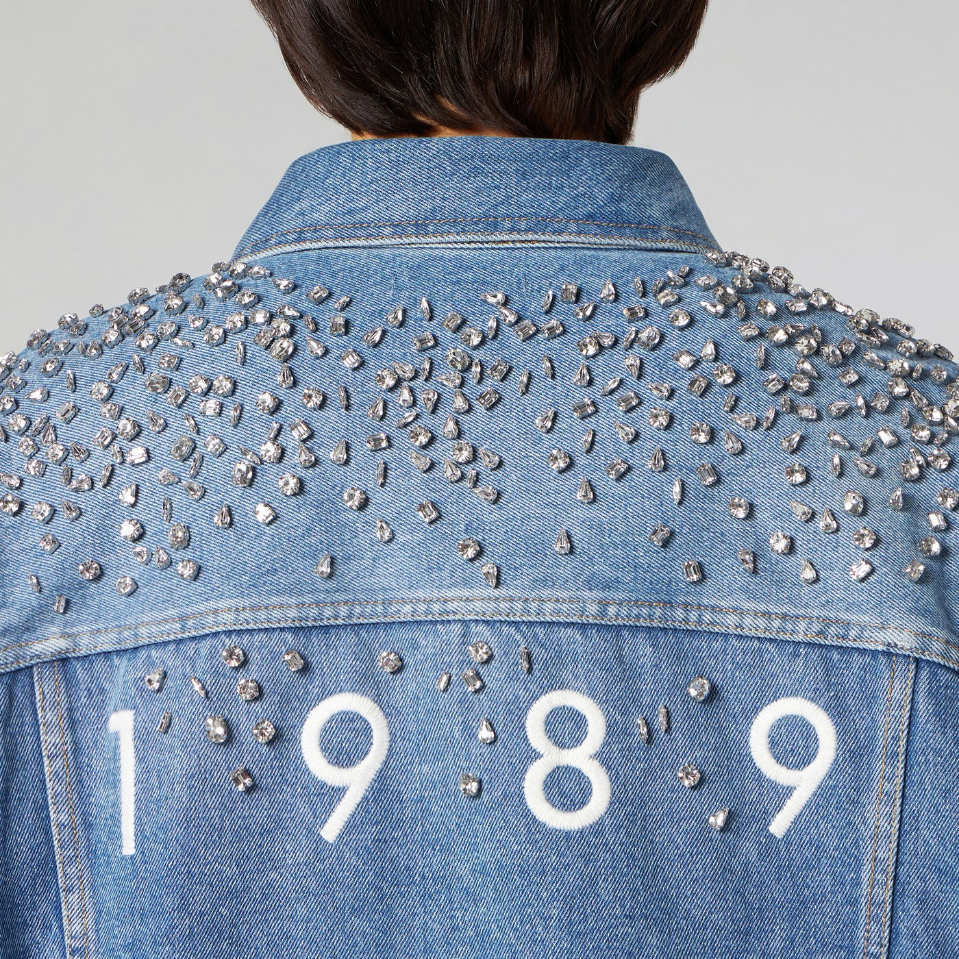 Denim Trucker Jacket Crystals blue