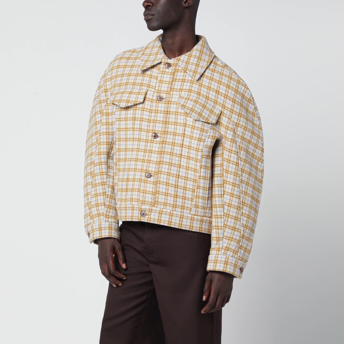 Matthieu jacket in checked wool cloth