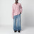 Cardigan camicia rosa in misto lana