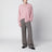 Beige mélange tailored trousers in wool