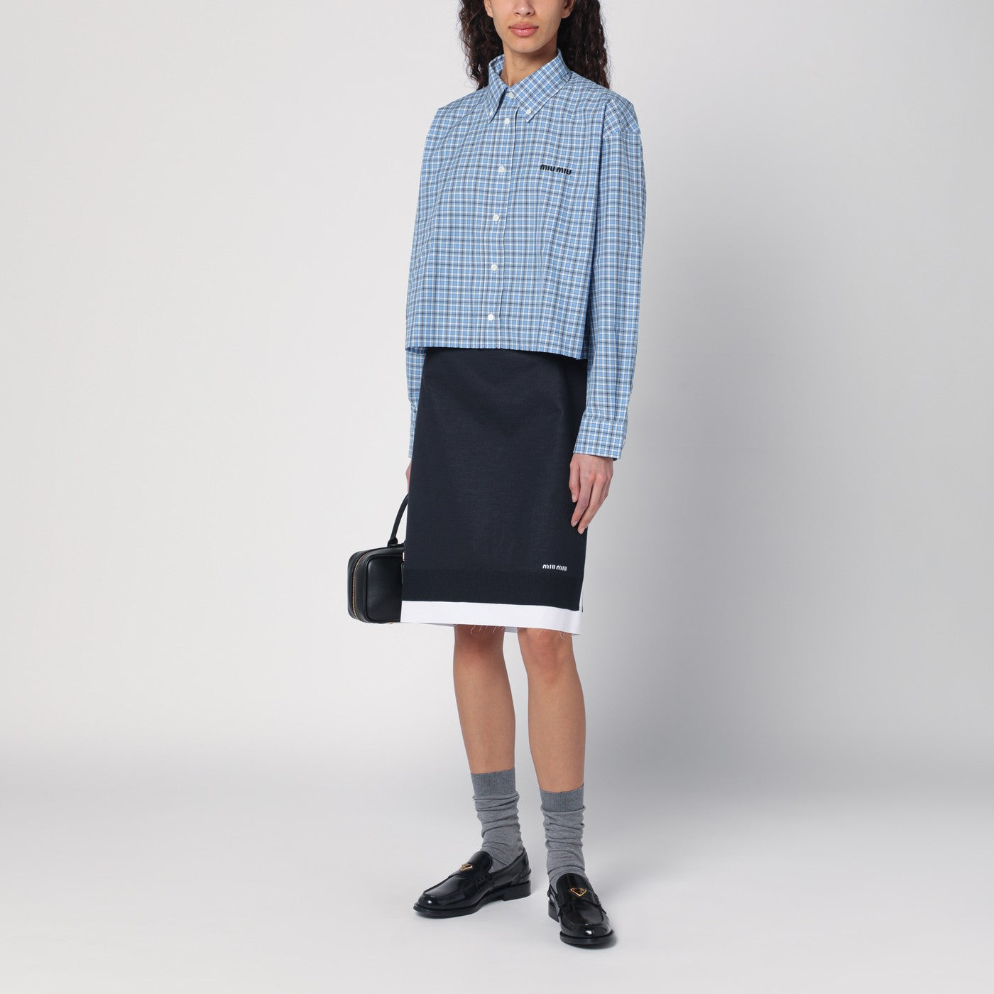 Miu Miu Skirt with double layer blue/white | TheDoubleF
