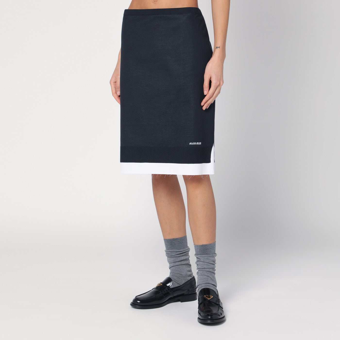 Miu Miu Skirt with double layer blue/white | TheDoubleF
