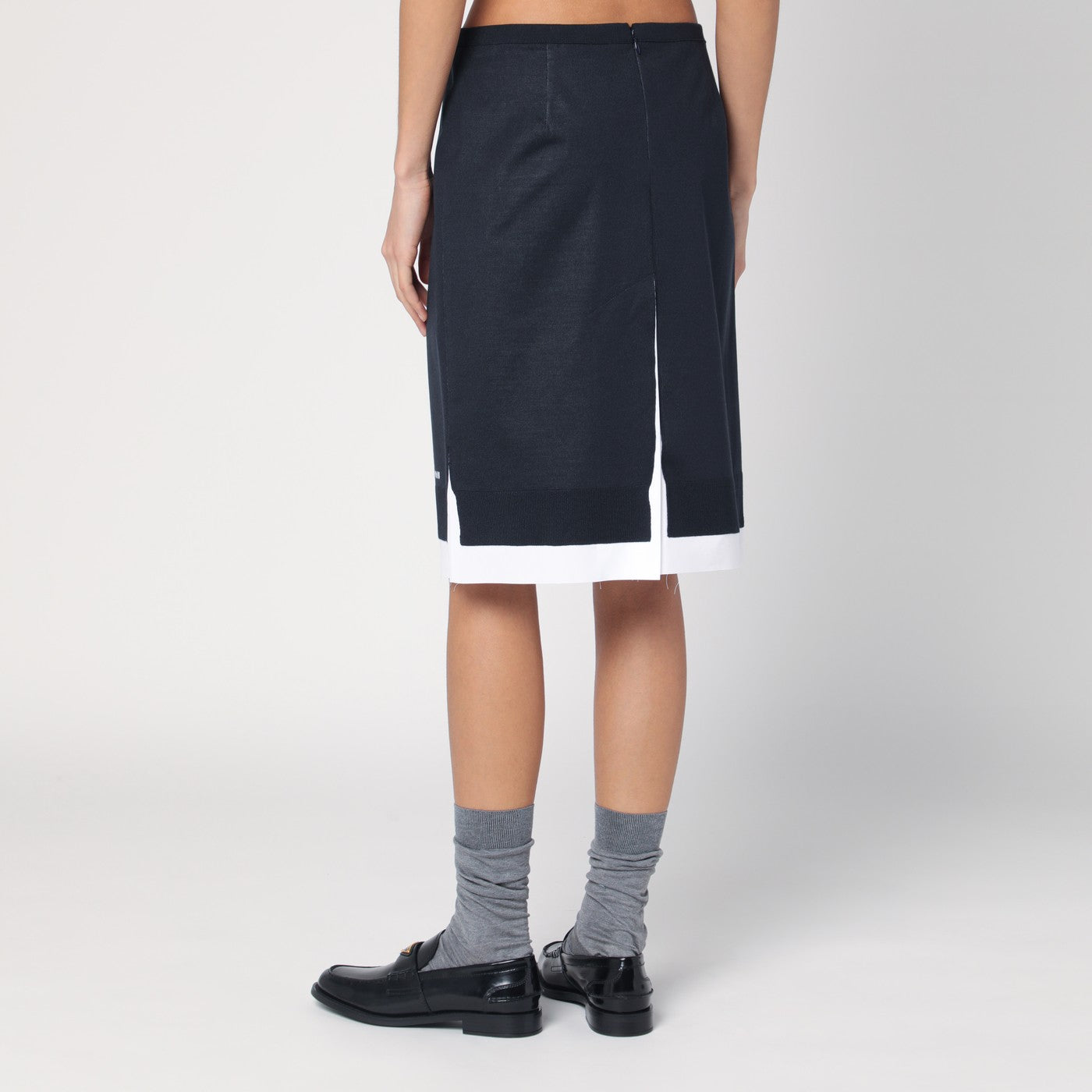 Miu Miu Skirt with double layer blue/white | TheDoubleF