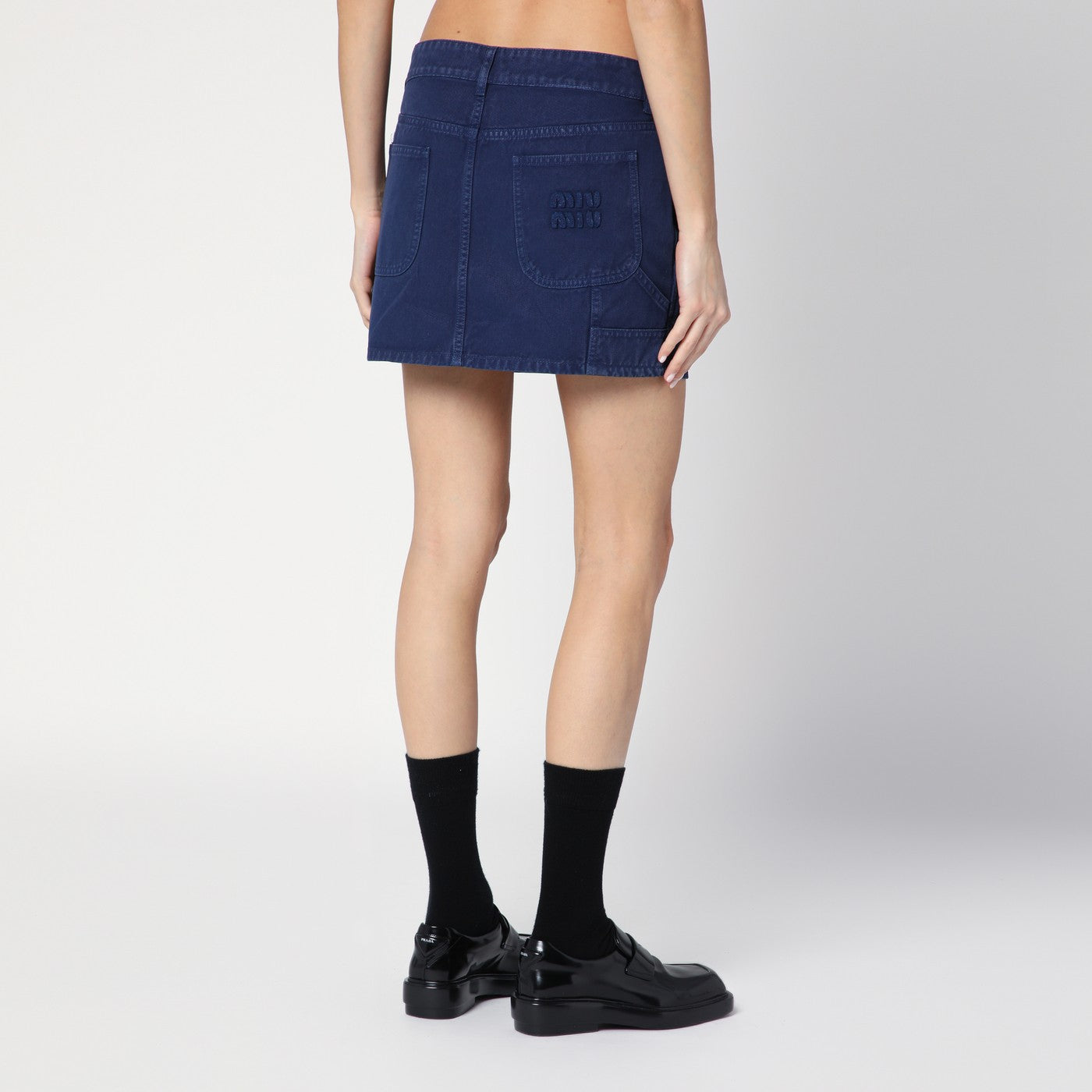 Indigoblauer Mini-Jeansrock aus Denim