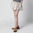 Pongé tech mini skirt in recycled polyester, opal