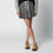Grey/sand checked pleated mini skirt