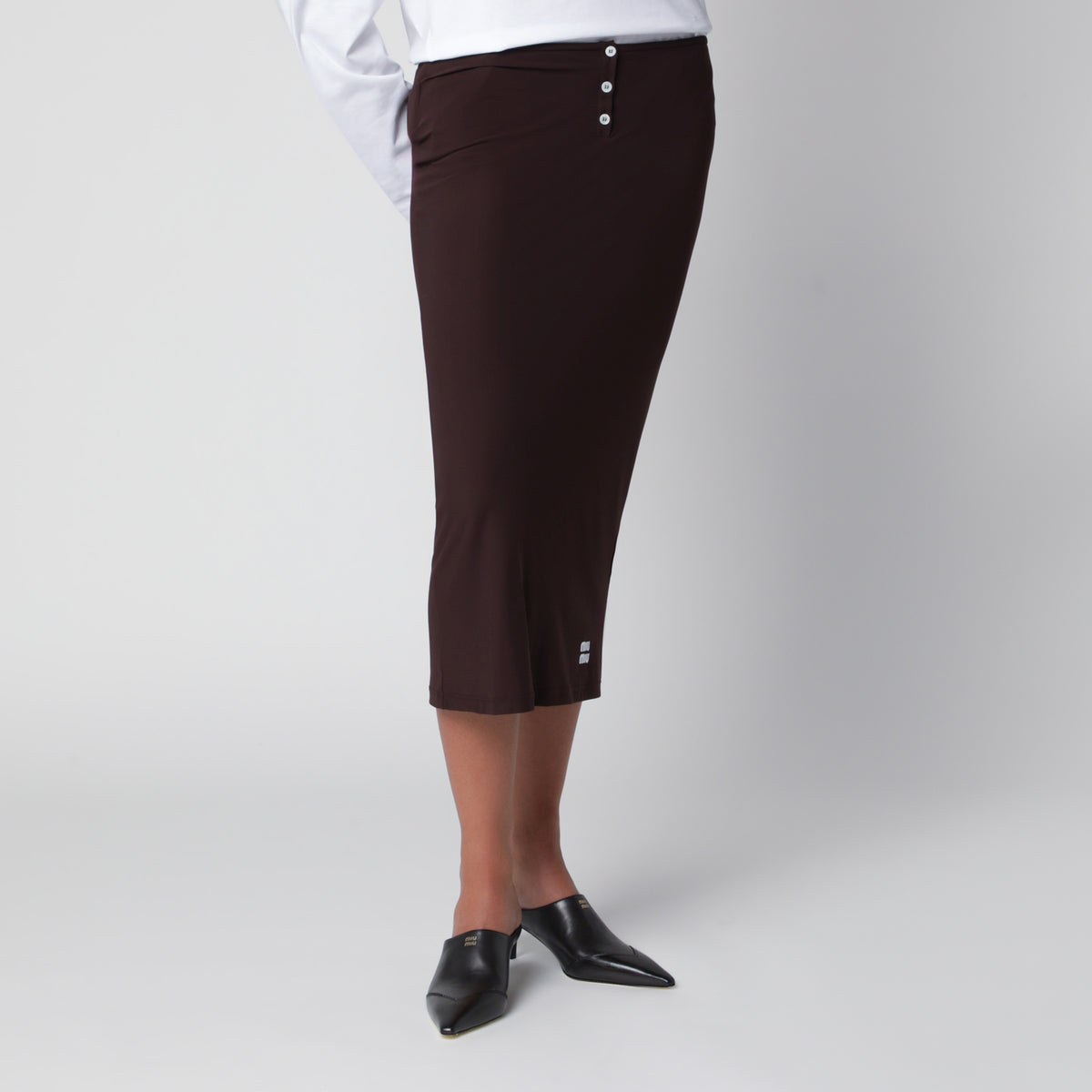 Ebano midi skirt in jersey