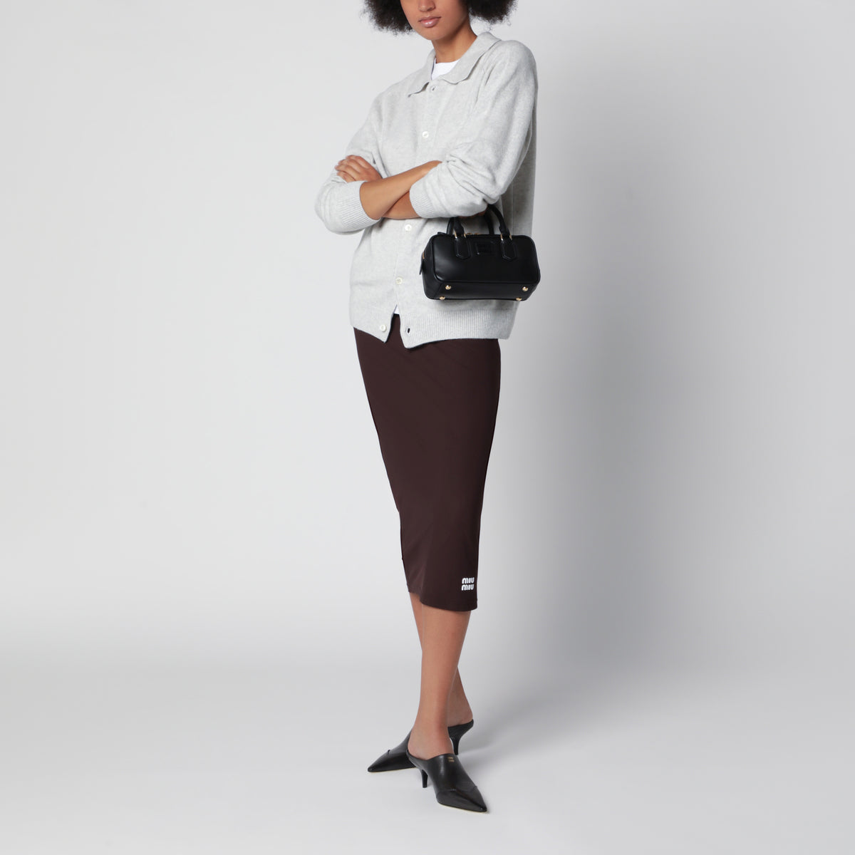 Ebano midi skirt in jersey