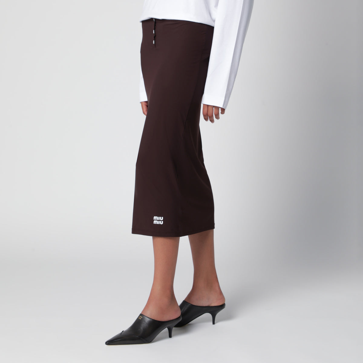 Ebano midi skirt in jersey