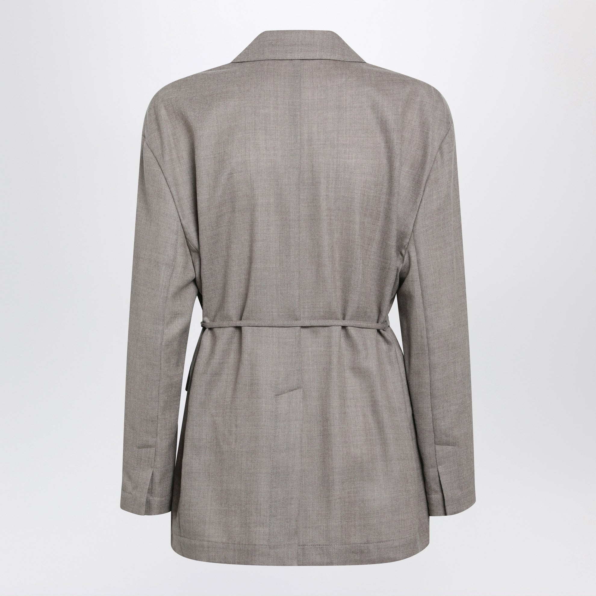 Melange Virgin Wool Blazer in Almond