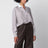 White and Cabernet striped silk shirt