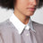 Camicia a righe bianca e cabernet in seta