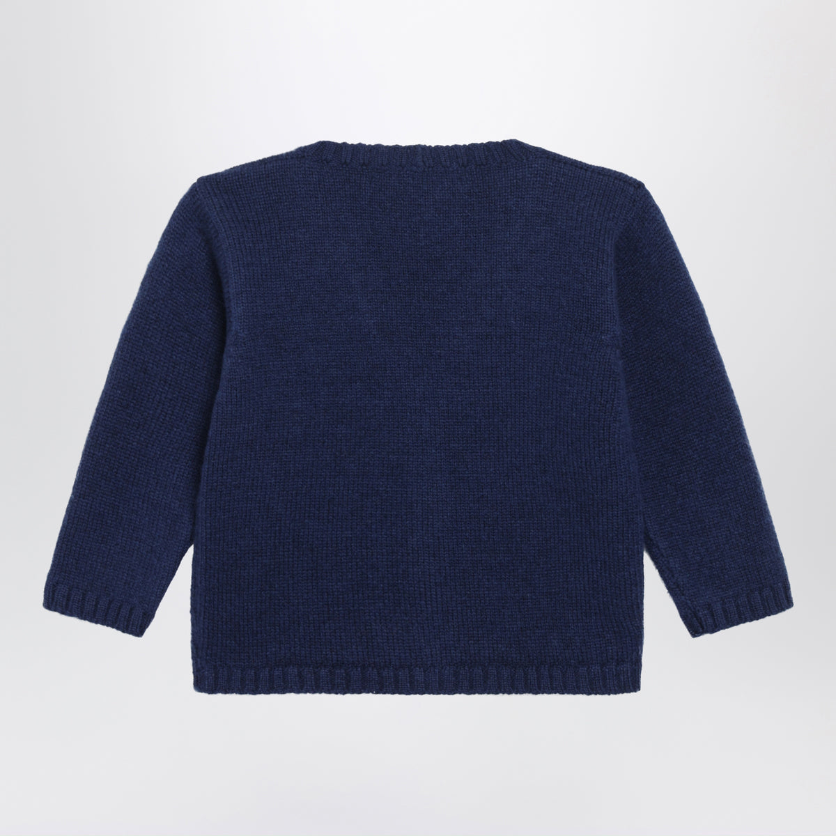 Cardigan blu in lana e cashmere