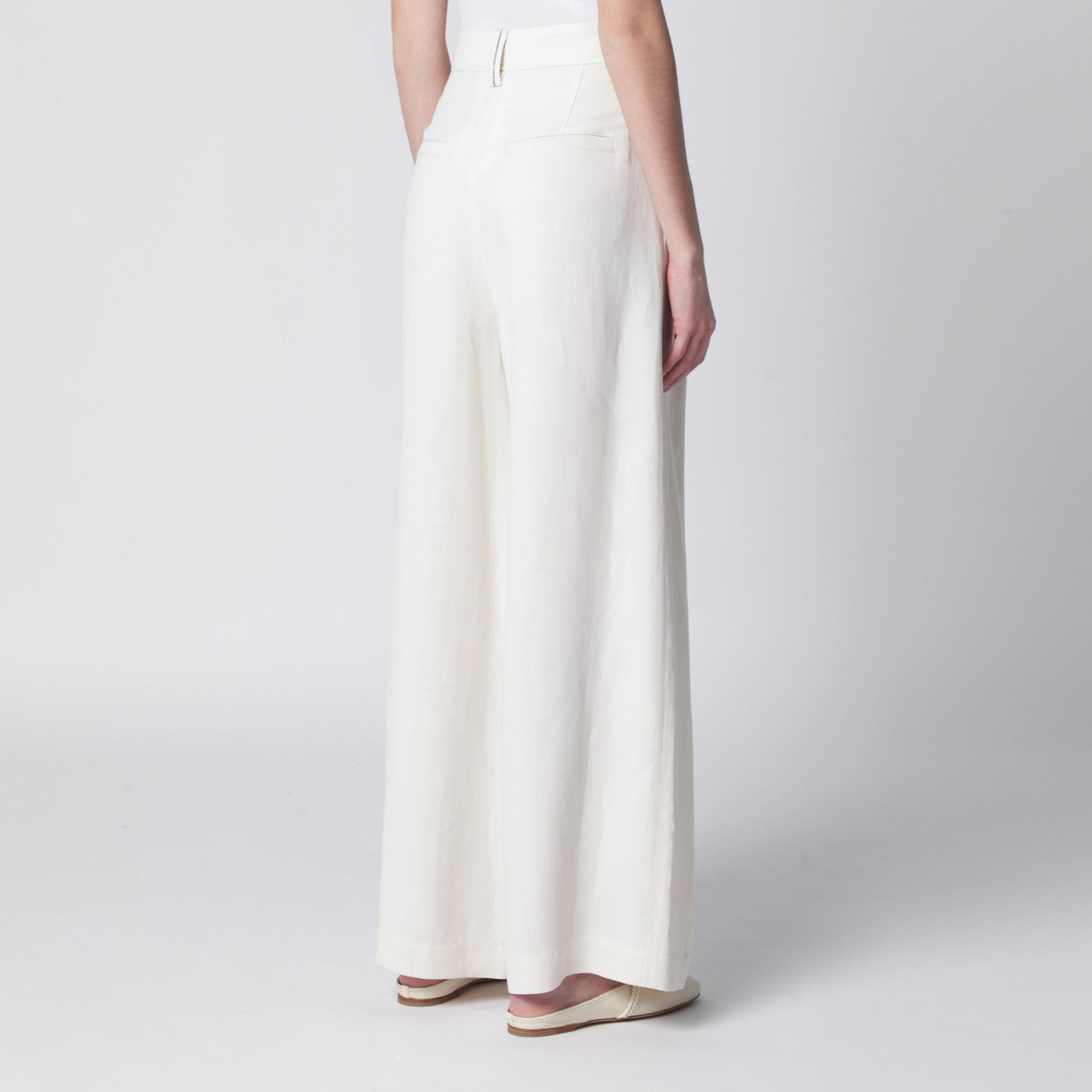 Pantalon portefeuille sartorial coloris écru