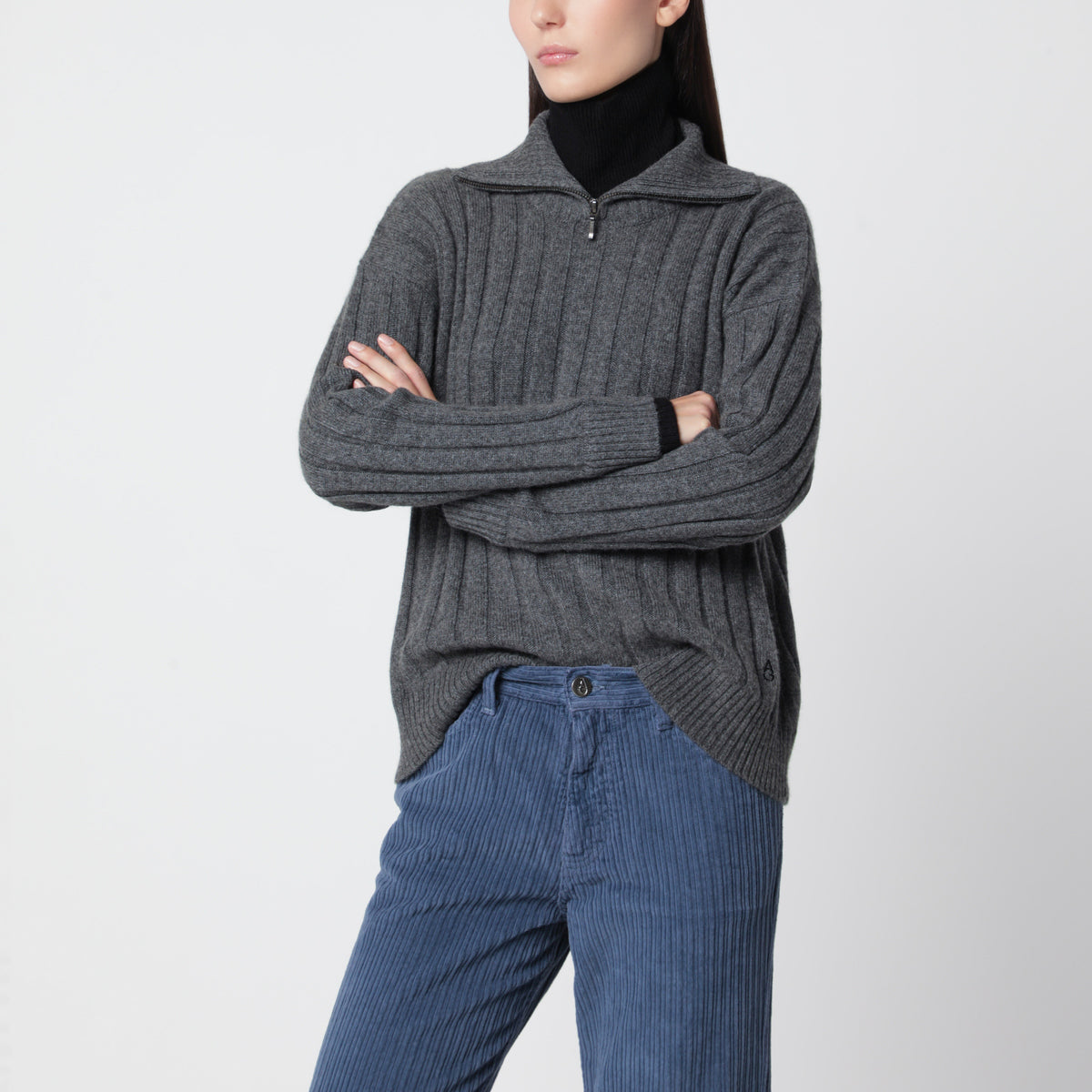 Michel Bi Grey 21 Rollkragenpullover aus Kaschmir