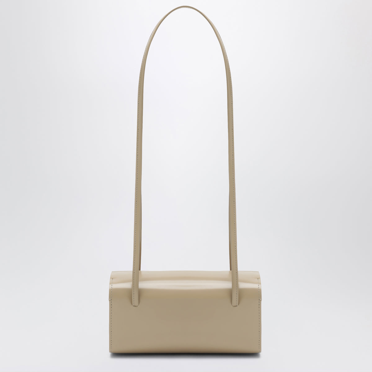 Hellbeige Mie Schultertasche aus gebürstetem Leder