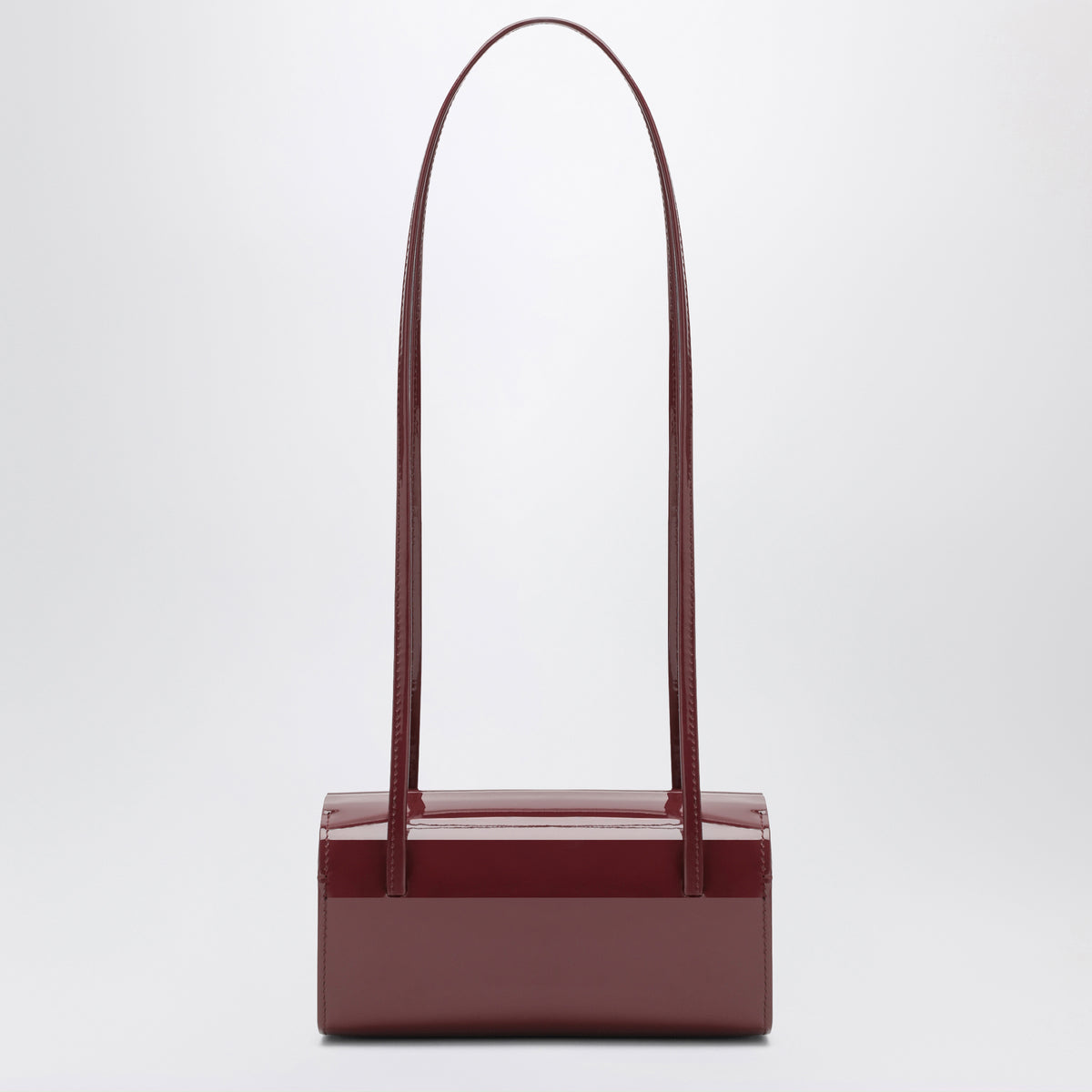 Borsa a spalla Mie bordeaux in pelle verniciata
