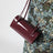 Borsa a spalla Mie bordeaux in pelle verniciata