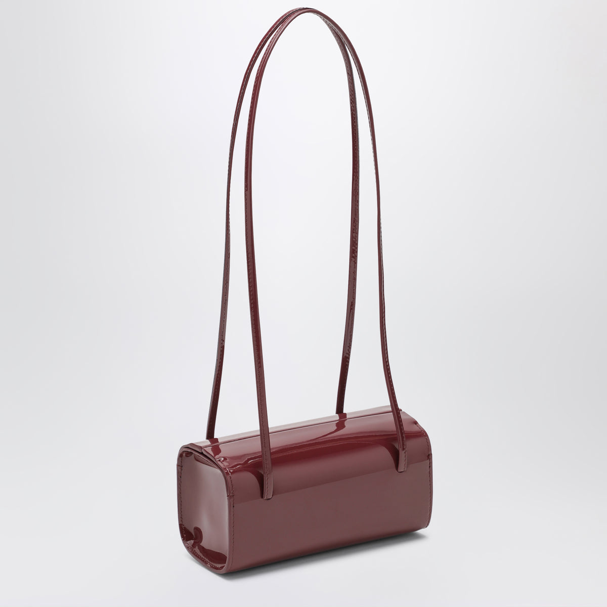 Borsa a spalla Mie bordeaux in pelle verniciata