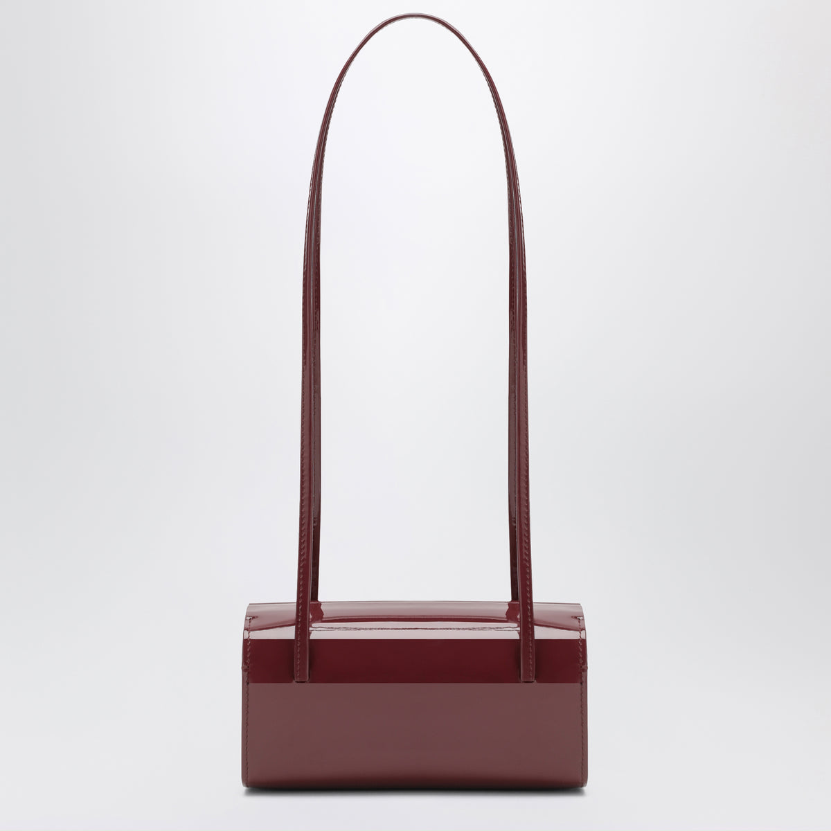 Borsa a spalla Mie bordeaux in pelle verniciata