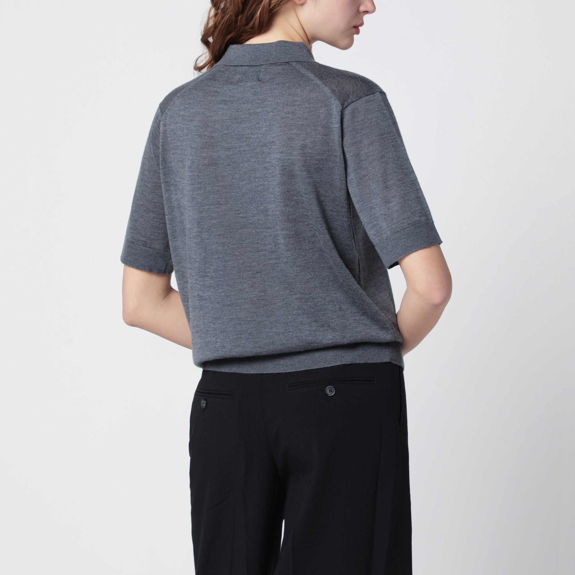 Grey Migo Fluid Cashmere Polo