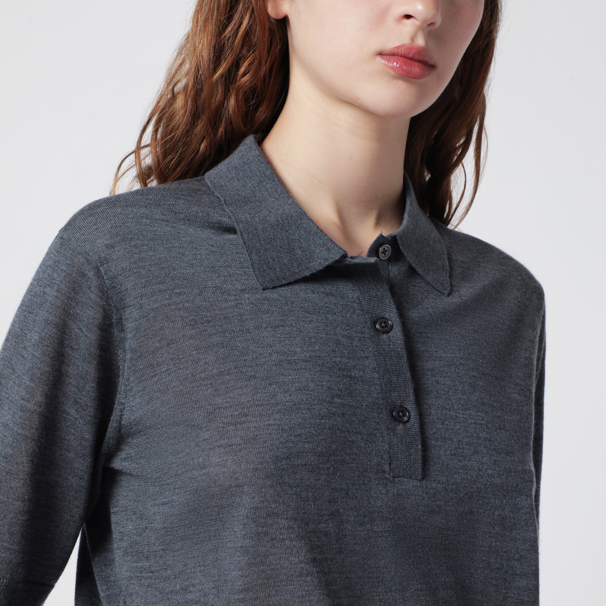 Grey Migo Fluid Cashmere Polo