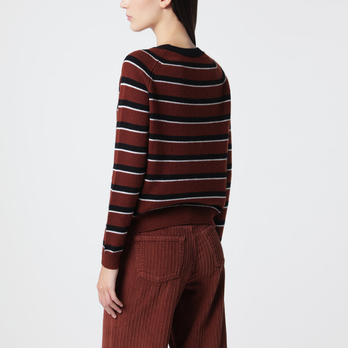 Mila Stripes Brown 21 Pullover aus Kaschmir