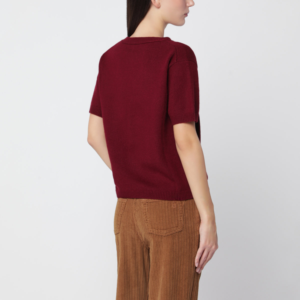 Mini Andre Wine 21 T-Shirt aus Kaschmir