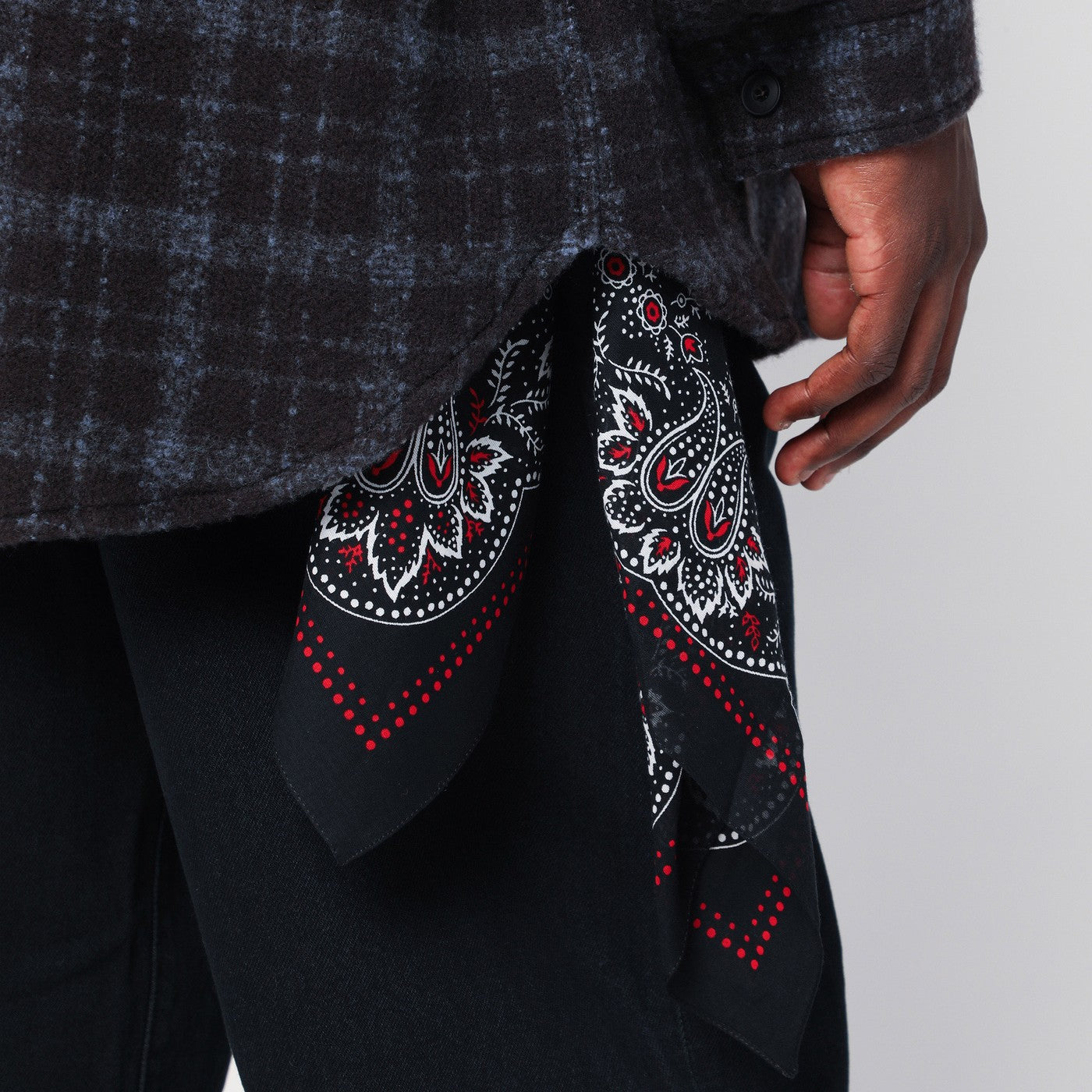 Plaid wool shirt jacket