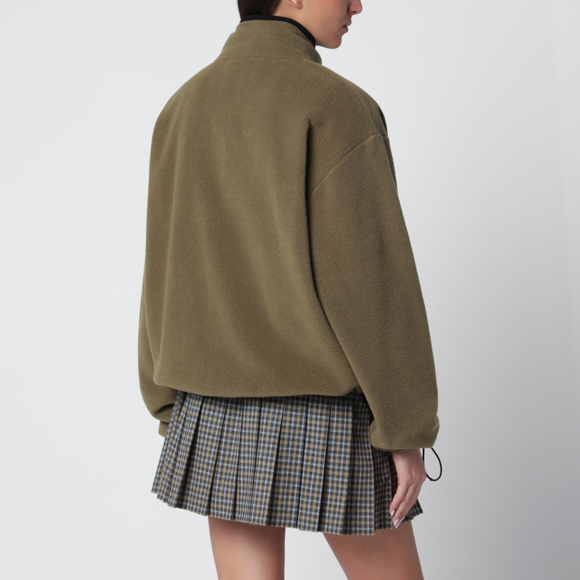 Fleece-Sweatshirt Militärgrün aus Polyester
