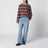 T-shirt a righe in jersey di cotone Ferro/Tabacco