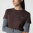 T-shirt cacao/anthracite en jersey de coton