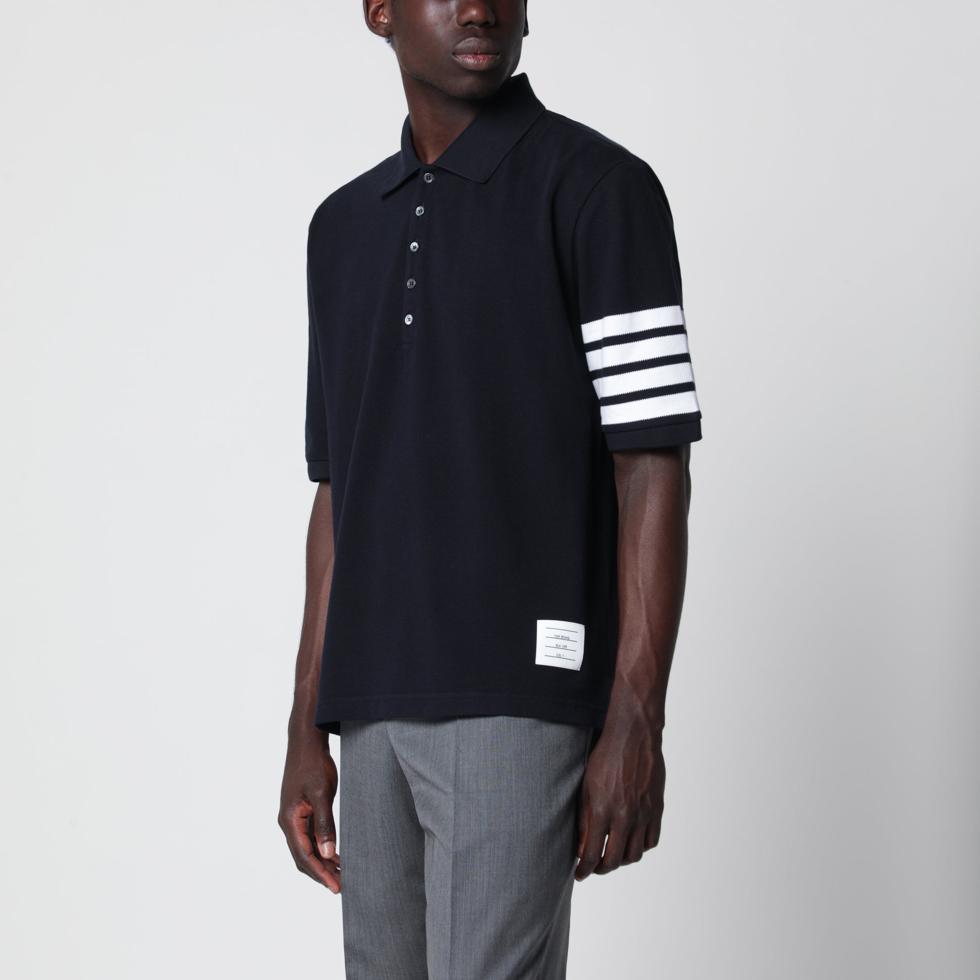 Polo blu navy in cotone