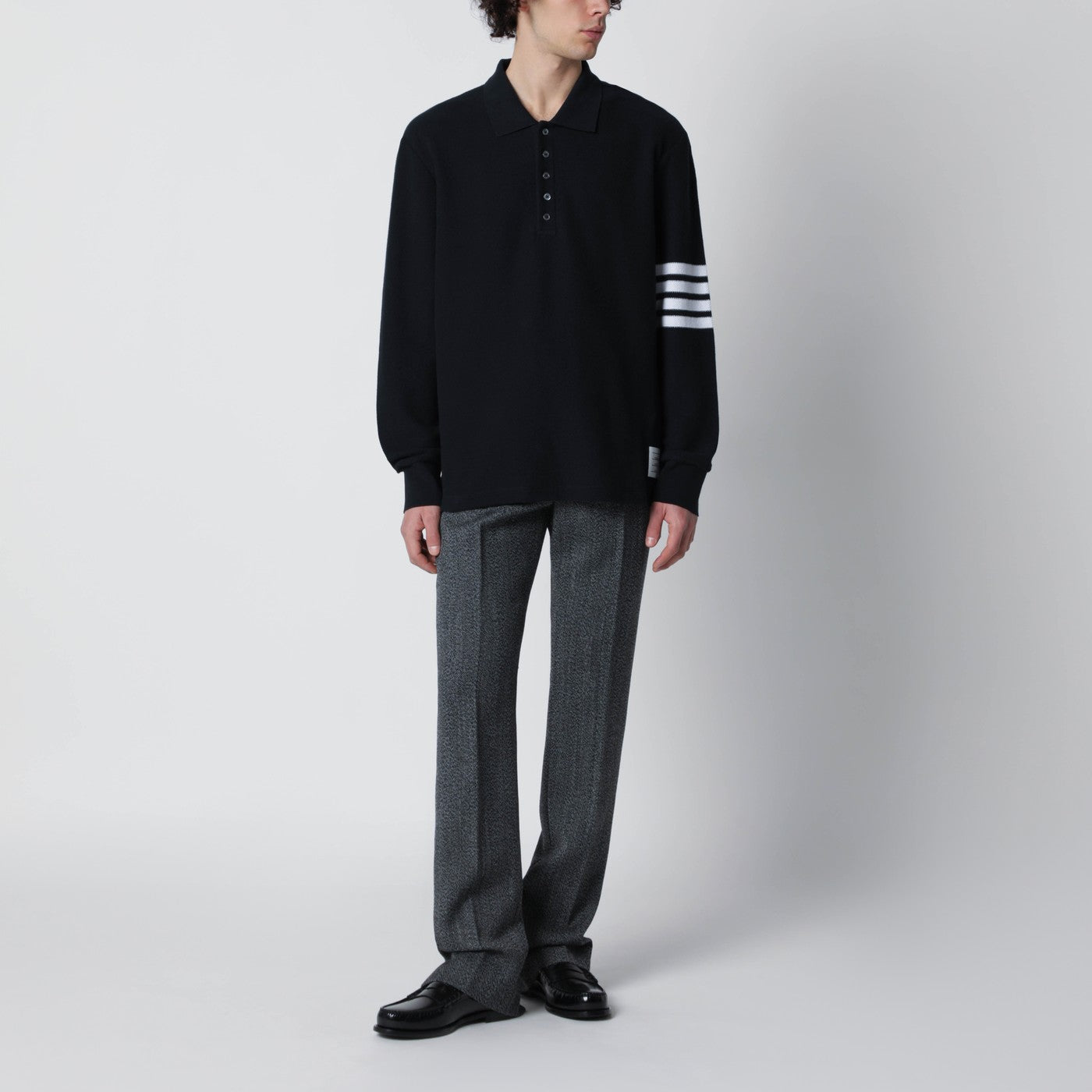 Navy blue cotton polo shirt