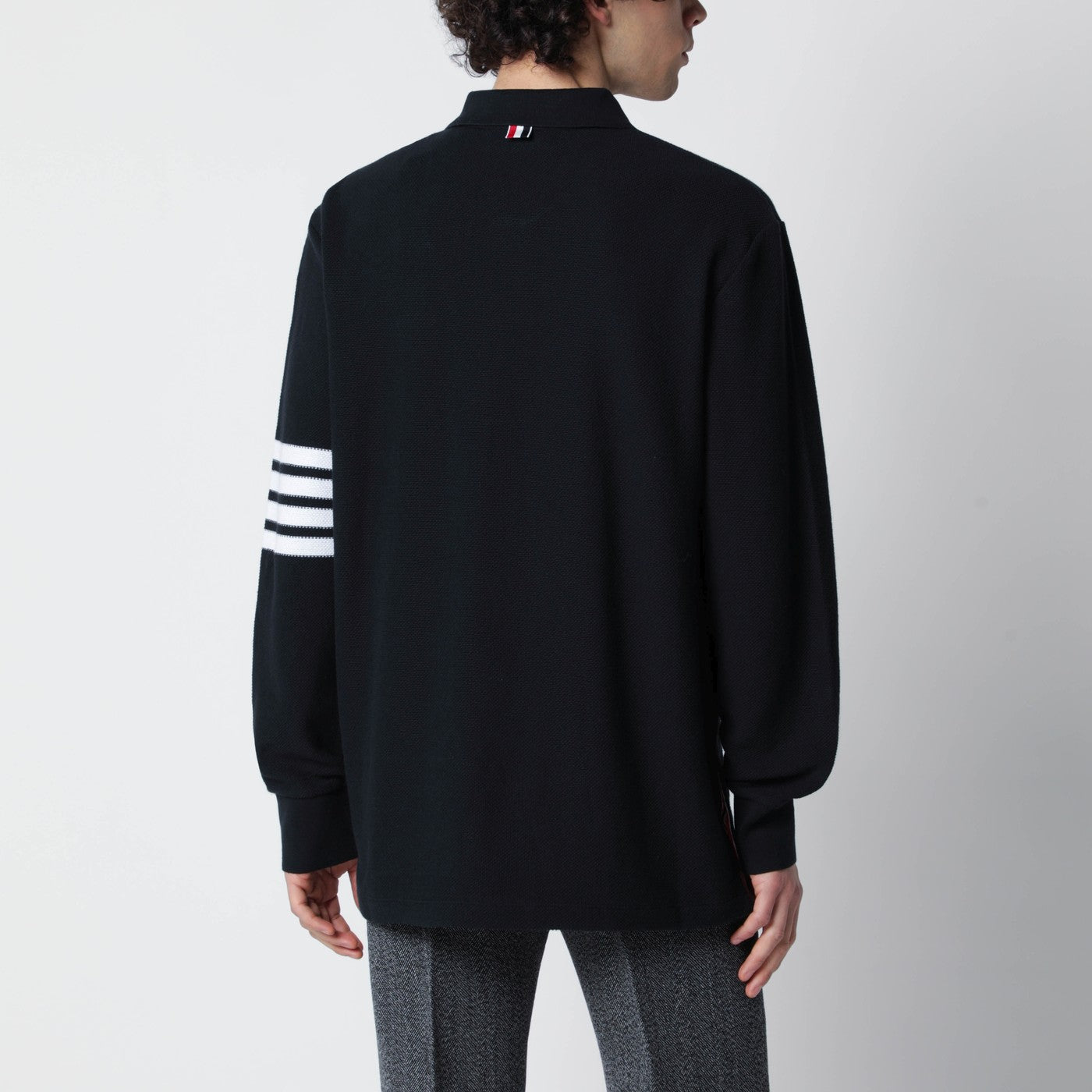 Navy blue cotton polo shirt