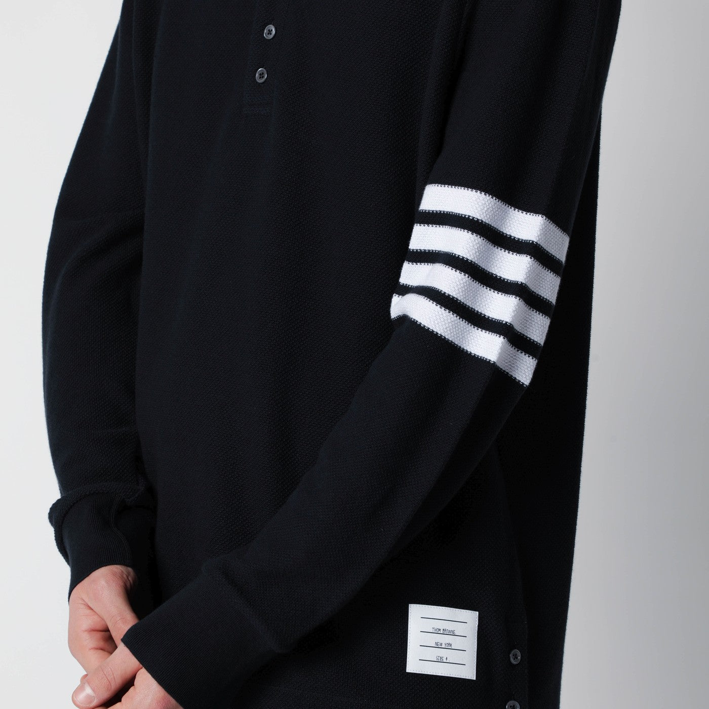 Navy blue cotton polo shirt