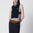 Blue piqué top with logo