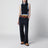 Top in piquet blu con logo