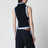 Top in piquet blu con logo